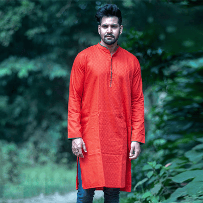 Red Color Panjabi For The Gorgeous Style